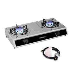 Camplux 2 Burners 19,600 BTU Outdoor Gas Stove with Auto Ignition - Magnadyne Propane Cooktop, Outdoor Gas Stove, Stainless Steel Gas Stove, Portable Gas Stove, Gas Stove Burner, Wall Tent, Double Burner, Tent Awning, Burner Stove