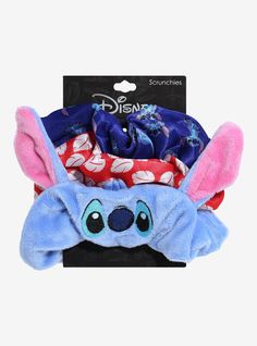 the disney character headbands are blue with pink ears