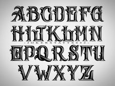 the upper and lower case of an old fashioned font