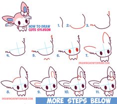 step by step drawing instructions for how to draw cute pokemon