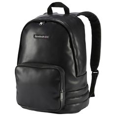 Reebok Classics Freestyle Black Faux Leather Woman's Backpack B2434 Details Carry that Freestyle attitude with you everywhere you go. This backpack has plenty of room for all your essentials. Metallic zipper pulls add a touch of bling. Adjustable padded straps let you haul your gear in comfort. -100% recycled polyester plain weave -11.5" x 16.5" x 7" -Adjustable padded synthetic leather straps -Front zip pocket Gym Bags For Women, Black Reebok, Reebok Classics, Reebok Women, Reebok Classic, Men's Backpack, Black Backpack, Synthetic Leather, Black Faux Leather