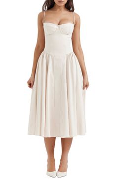 HOUSE OF CB Samaria Corset Fit & Flare Dress | Nordstrom Corsets, Flare Dress, Midi Dress Elegant, House Of Cb, Loose Dress, Corset Dress, Elegant Dresses, Fit And Flare, Sundress