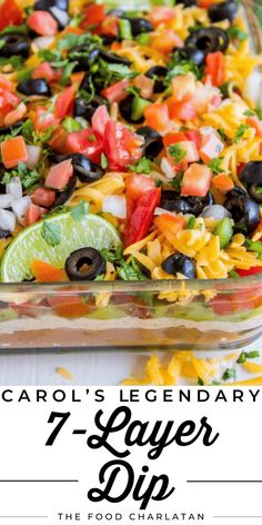 the 7 layer dip recipe is ready to be eaten