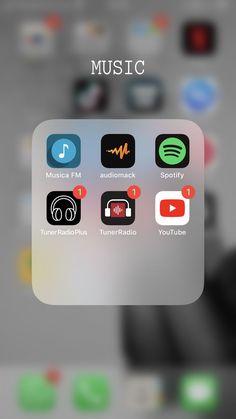 an iphone screen with music icons on it