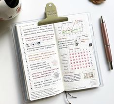 an open planner book sitting on top of a desk