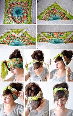 Cute How To Tie Bandana, Diy Scarf, Short Haircut, Summer Diy, Hair Dos, About Hair, Scarf Hairstyles, Hair Day, Pretty Hairstyles