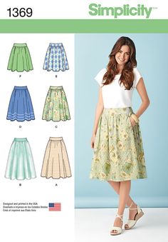 PRICES MAY VARY. Includes sewing templates, instructions, and sizing guides for (6) different skirts. Sewing pattern for women can be made to fit sizes 6, 8, 10, 12, and 14. Perfect for formal and informal events, these stylish skirts are a great way to round out your wardrobe and outfits. Skirts can be customized in three different lengths. Pattern instructions are printed in both English and Spanish. Sew Ins, Misses Skirts, Homemade Fashion, Brand Patterns, Sewing Patterns Skirt, Clothing Diy, Skirt Tutorial, Wedding Dress With Pockets, Kleidung Diy