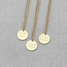 Your words have Power, Speak life. Speak love. Necklace details Disc size- 5/8" Chain length- 18" please expect delivery in 10-15 business days Words Of Courage, Present Over Perfect, Simple Minds, Happy Minds, Inspired Necklace, Mind Over Matter, Faith Over Fear, Necklace Simple, Disc Pendant