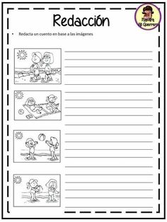 a spanish worksheet with the words redaction on it and pictures of people