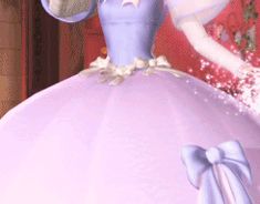 an animated image of a woman in a ball gown