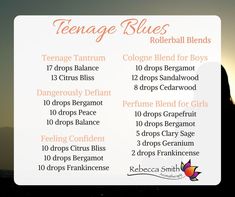 Teenage blues essential oil blends Helichrysum Essential Oil, Doterra Diffuser Blends, Essential Oil Combinations