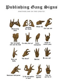 an illustrated poster with different hand gestures