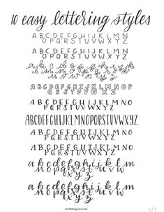 the handwritten alphabet is shown in black and white, with cursive writing