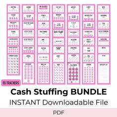 printable cash stuing bundle with pink background