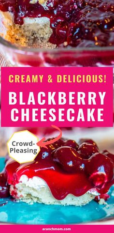 blackberry cheesecake dessert in glass pan Dessert For A Crowd, Potluck Dessert, Walnut Whip, Dessert Fruits, Fruit Topping, Blackberry Dessert, Cheesecake Desserts Recipes, Blackberry Sauce, Dessert Christmas