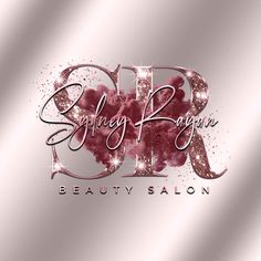 the logo for spa and beauty salon on a metallic background with sparkles in it