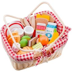 a basket filled with lots of different items