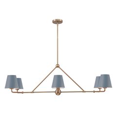 Xavier 6 Light Chandelier in Blue - The Well Appointed House Piano Room Lighting, Linear Chandelier Dining Room, 6 Light Chandelier, Dining Room Blue, Kitchen Chandelier, Office Library, Piano Room, Permanent Residence, Dining Room Chandelier