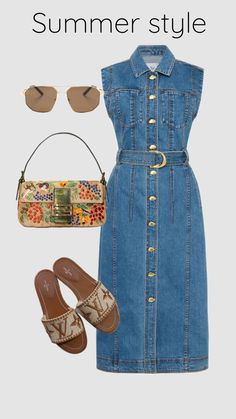 Gown Outfit, Stylish Work Attire, Jean Dress, Classy Casual Outfits, Easy Trendy Outfits, Casual Chic Outfit, Modest Fashion Outfits, Summer Fashion Outfits, Looks Style