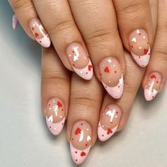 PRICES MAY VARY. 【Valentines Press on Nails】：A box contains 24 fake nails, a nail file and 24 jelly glues, the fake nails are divided into 12 different sizes,1 piece alcohol cotton and 1 wooden stick for removing nail tips it is convenient for you to choose the fake nails that suit your nail. 【High Quality】： eutvibrp stick on nails are made of high quality ABS material, non-toxic, no odor, no harm to your nails or body, durable and not easy to fade.Provide you with a wonderful manicure experienc Short Fake Nails, Press On Nails Short, Nail Designs Valentines, Manicure Diy, Flower Nail Designs, Nails Polish, Girls Nails, Stick On Nails