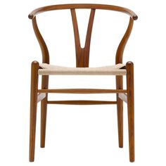 the wish chair is made from solid wood and has a woven seat pad on one side