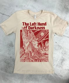 Left Hand of Darkness - Etsy Sharpie Shirts, Left Hand Of Darkness, Ls Logo, Screen Printed Tshirts, Best T Shirt Designs, Harajuku Outfits, Inspirational Tshirts, Screen Printing Shirts, Tshirt Art