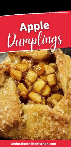 apple dumplings with text overlay