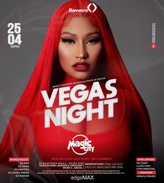 the poster for vegas night with red hair