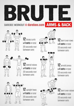 a poster with instructions for how to do the dumbble barbells and back