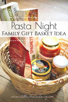 pasta night family gift basket idea