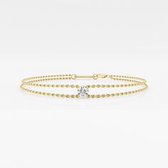 1/4 ctw Round Lab Grown Diamond Equity Bracelet - 7 Inches 14K Yellow Gold, FG, SI1 Single Diamond Bracelet, Embrace Equity, Future Jewelry, Double Chain Bracelet, Bangles Design, Pearl And Diamond Earrings, Sparkly Things, The Embrace, Dope Jewelry