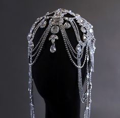 Rhinestone Headpieces Jewelry，brides Costume Crystal Head Chain，Headpiece Forehead Teardrop Hair Chain Bridal Festival Siren Headpiece, Head Jewelry Headpieces, Ornate Headpiece, Head Piece Jewelry, Wire Headpiece, Forehead Crown, Surreal Jewelry, Head Peices, Hair Crystals