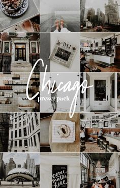 a collage of photos with the words chicago on them