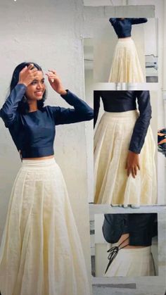 Traditional Skirt And Top, Onam Outfits Ideas, Onam Dress, Long Skirt Top Designs, Onam Outfits, Trendy Outfits Indian