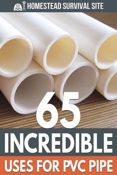 six white pipes with the words 65 incredible uses for ppc pipe