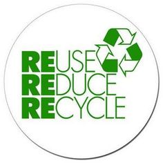 the reuse reduce recycle logo is shown in black and white, with an arrow