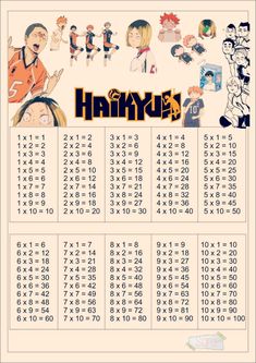 an image of a poster with numbers and cartoon characters