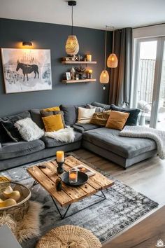 a living room filled with lots of furniture and decor