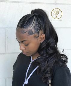 Natural Hair Woman, Girly Hairstyles, Barbie Hairstyle, Sleek Ponytail Hairstyles, Black Ponytail Hairstyles, Feed In Braids Hairstyles, Goddess Braids Hairstyles