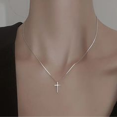 020 Brand New Sterling Silver Minimalistic Cross Pendant Necklace -Has Rhodium Finish For Extra Shine And Also Extra Protection -100 % Lead And Nickel Free -100 % Hypoallergenic -Will Not Tarnish Or Fade -Perfect For Gift, Holiday,Christmas,Birthday,Vacation, Mother's Day,Valentine's Day Comes In A Little Gift Box Like The Item? Make An Offer Same Day Shipping Happy Shopping Sterling Silver Cross Necklace For Women, Silver Necklaces Simple Pendant, Small Silver Cross Necklace, Cross Necklace Dainty, Cross Silver Necklace, Silver Necklaces Cross, Minimalist Clavicle Chain Necklace With Cross Pendant, Minimalist Cross Pendant Necklace With Clavicle Chain, Minimalist Sterling Silver Cross Necklace With Clavicle Chain