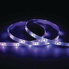 two white led strip lights on a black background