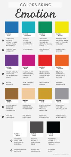 the color guide for an iphone phone with text that reads,'colors bring emotion '