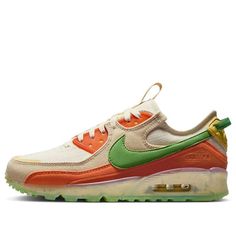 Nike Air Max Terrascape 90 'Tan Orange Green' DV7413-100 Nike Orange Outdoor Sneakers, Nike Orange Sneakers For Outdoor, Orange Sneakers With Cushioned Footbed For Outdoor Activities, Nike Air Max 90 Terrascape, Air Max 90 Terrascape, Nike Air Max Terrascape 90, All Nike Shoes, Trendy Mens Fashion, Color Accents