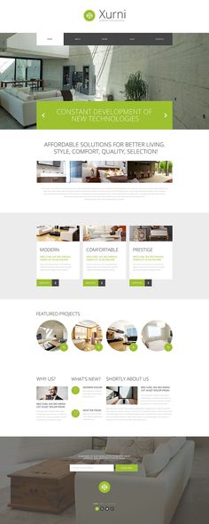 the interior design wordpress theme is clean and modern