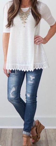 fall stitch fix style Stitch Fix Outfits, Stitch Fix Stylist, Winter Clothes, Clothing Styles, Looks Style, Fashion Summer, Ripped Jeans, Look Fashion