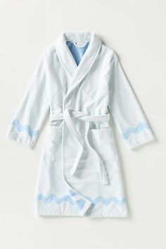 Crafted from plush cotton velour, this only-at-Anthro bath robe flaunts scalloped detailing to offer a luxurious wrap post-shower (or bath!). | Scalloped Cotton Bath Robe by Maeve by Anthropologie in Blue, Size: Small/Medium Fuzzy Robe Aesthetic, Cute Robes, Cute Bathrobe, Bathrobes For Women, Fuzzy Robe, Monogram Robes, Light Grey Leggings, Bath Robes For Women, Cotton Shower Curtain