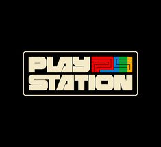 the logo for play station, which has been designed to look like an old school video game