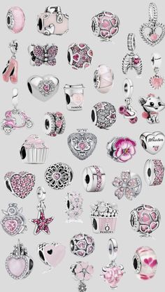 Unicorn Rocking Horse, Pandora Charms Pink, Pandora Bracelet Charms Ideas, Pandora Bracelet Designs, Pandora Jewelry Charms, Pandora Pink, Pink Charm, Pandora Beads, Pink Rabbit