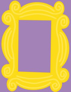 a yellow frame on a purple background