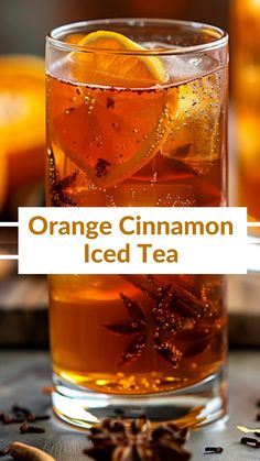 Enjoy a refreshing twist on a classic iced tea with this Orange Cinnamon Iced Tea recipe. Combining the zest of oranges with the warmth of cinnamon, this easy-to-make drink is perfect for cooling down on a hot day or serving at your next summer gathering. Cold Teas Recipes, Sun Tea Recipes Homemade, Tea With Orange Slices, Healthy Ice Tea Recipe, Tasty Tea Recipes, Fall Iced Tea Recipes, Sparkling Tea Recipes, Alcoholic Tea Drinks, Coctails Recipes Classic